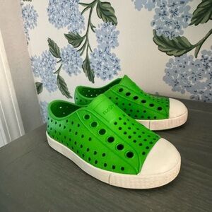 Native Green and White Perforated Sneakers